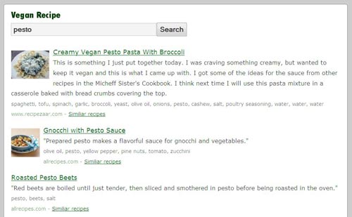 veganrecipe, buscador de recetas veganas